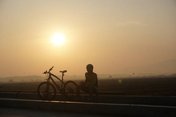 istock Sunrise at Rice Fields. The Most Iconic Sunrise Spot in Lampung 1201661692