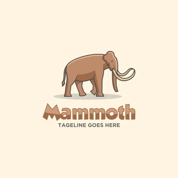 illustrations, cliparts, dessins animés et icônes de illustration vectorielle mammoth walking line art. - pliocene