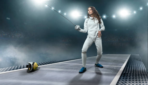 istock Female fencer. 1201663953
