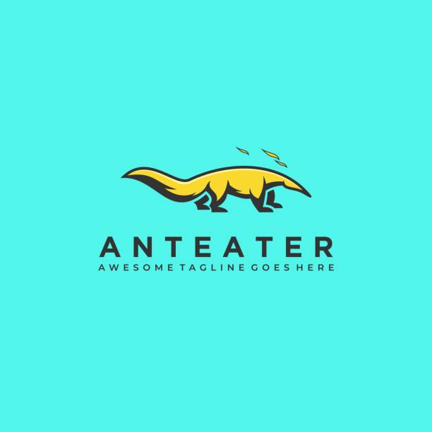 вектор иллюстрация муравьед талисман мультфильма. - anteater animal nose animal ant stock illustrations