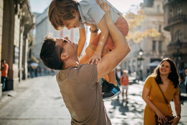 istock Family takes a break from sightseeing 1201668949