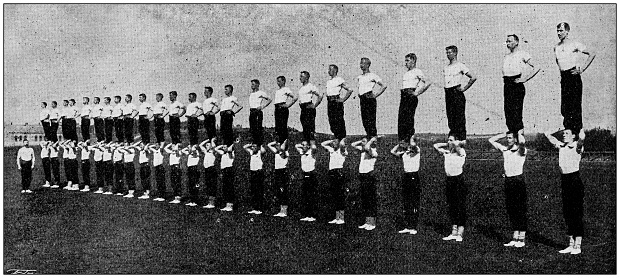 Antique photo: Gymnastic exhibition