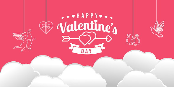 Valentine's day background Vector illustration. Happy Valentines Day vector with heart and typography poster with handwritten calligraphy, Wallpaper, invitation, posters, brochure, banners.