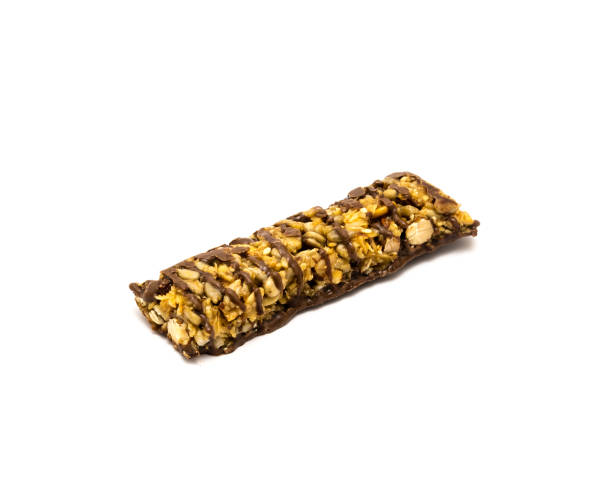 istock Studio shot one organic dark chocolate protein bar isolated on white 1201670356