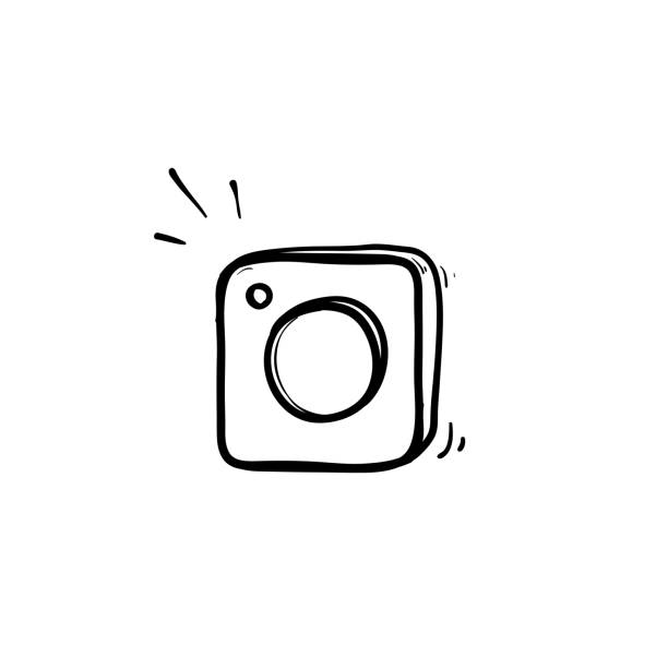 illustrazioni stock, clip art, cartoni animati e icone di tendenza di disegnato a mano icona fotocamera design doodle vettore - polaroid picture illustrations