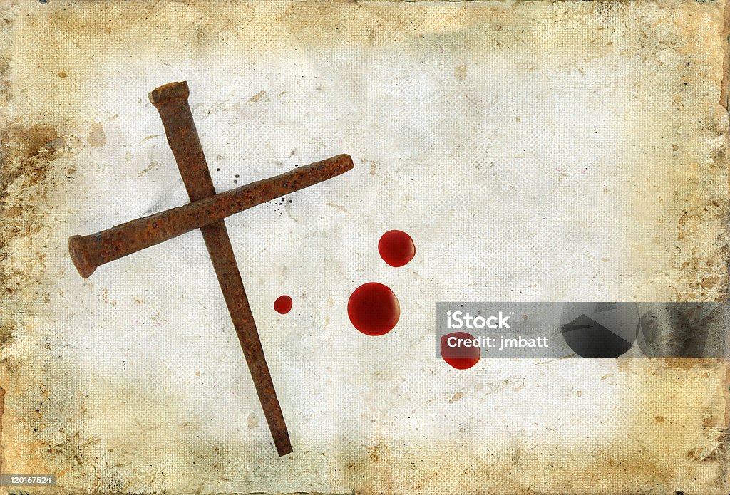 Cross Of Rusty Nails And Blood Drops On Grunge Stock Photo - Download Image  Now - Blood, Jesus Christ, Religious Cross - iStock