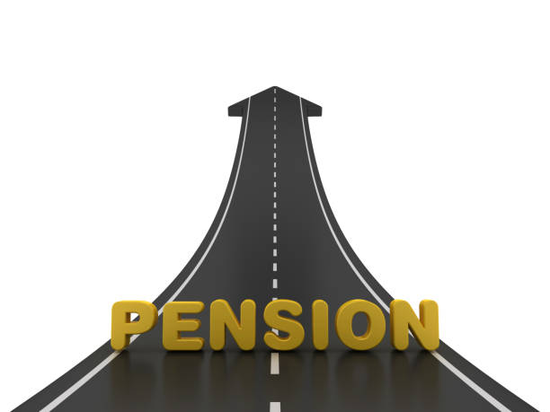 istock Road Arrow with PENSION Word - 3D Rendering 1201677191