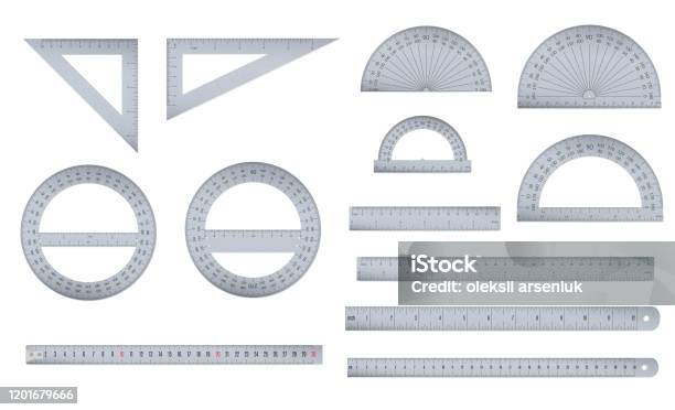 Contracktor Ruler Set Of Engineer Or Architect Aluminum Drafting Protractor Ruler And ...