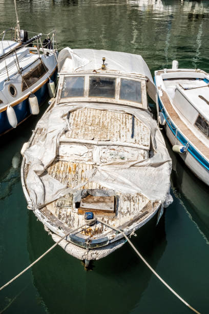 istock Old boat in harbor, Zadar, Croatia 1201685889