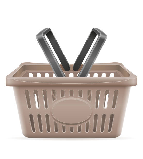 istock plastic shopping basket for the store stock vector illustration 1201693455