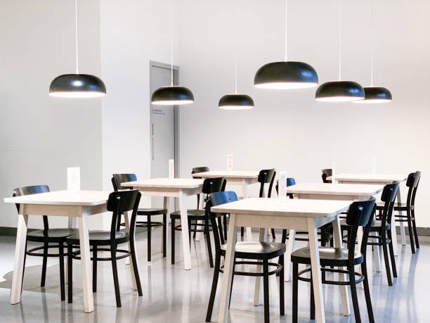 istock Tables and chairs in the room 1201701151