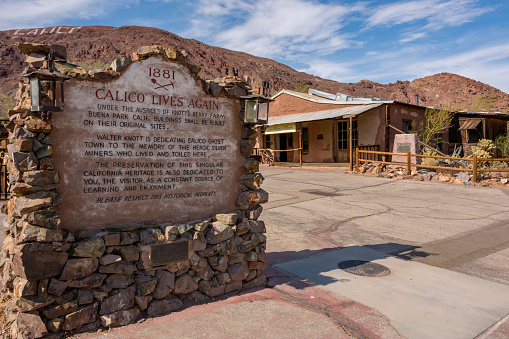 California, USA - July 2, 2015: The famous ghost town of Calico, California Desert