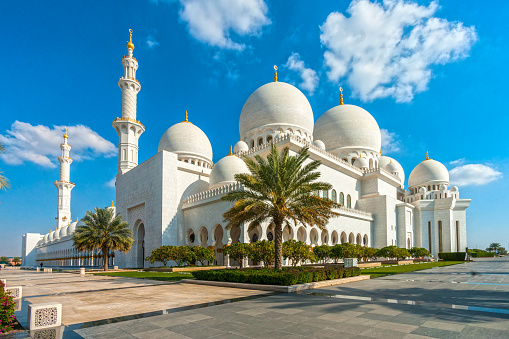 Abu Dhabi, United Arab Emirates - February 12, 2014: Sheikh Zayed Mosque, Abu Dhabi, United Arab Emirates