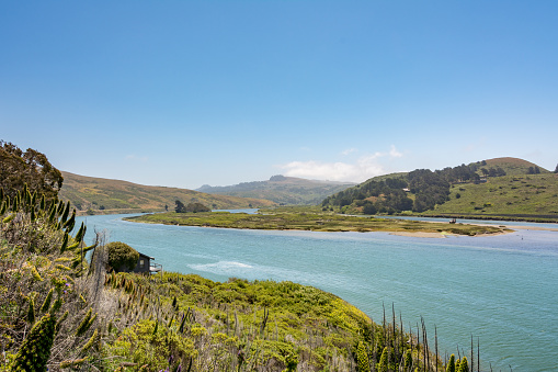The Russian River is a southward-flowing river of Sonoma and Mendocino counties in Northern California. North of Bodega Bay