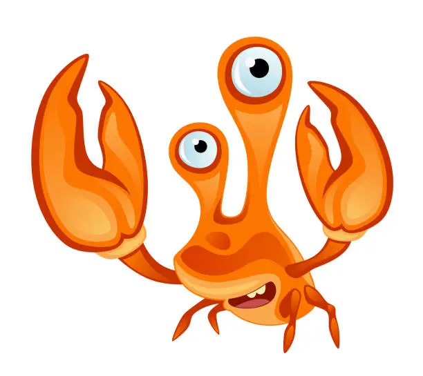 Vector illustration of Funny crab