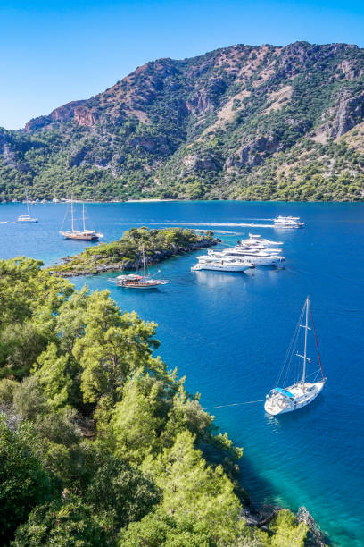 istock Blue voyage. Daily boat trip. Boat trip. 1201713109
