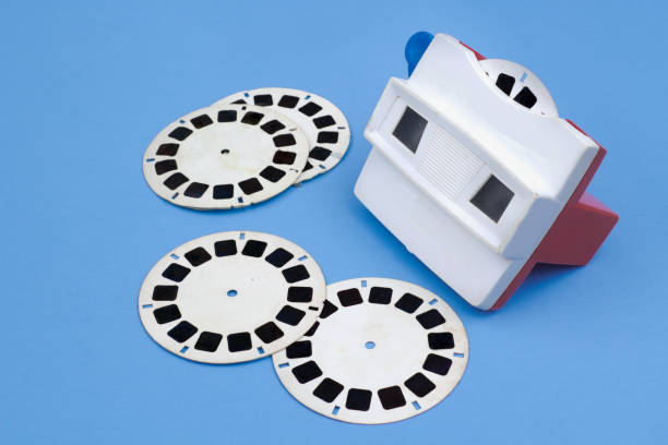 Classic Stereoscope Classic stereoscope and viewing reels on blue stereo photos stock pictures, royalty-free photos & images
