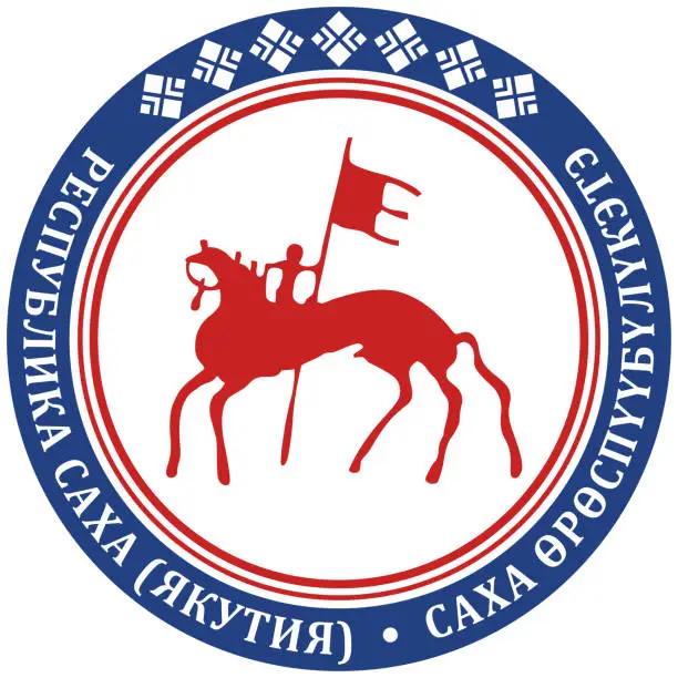 Vector illustration of Coat of arms of Sakha Republic in Russian Federation