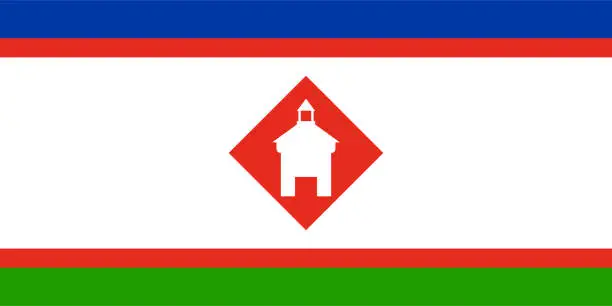 Vector illustration of Flag of Yakutsk in Sakha Republic of Russian Federation