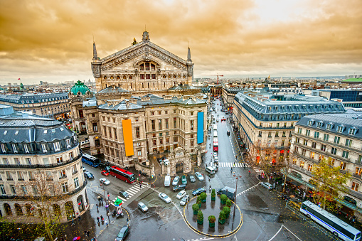 View of opera Garnier, Paris, France.