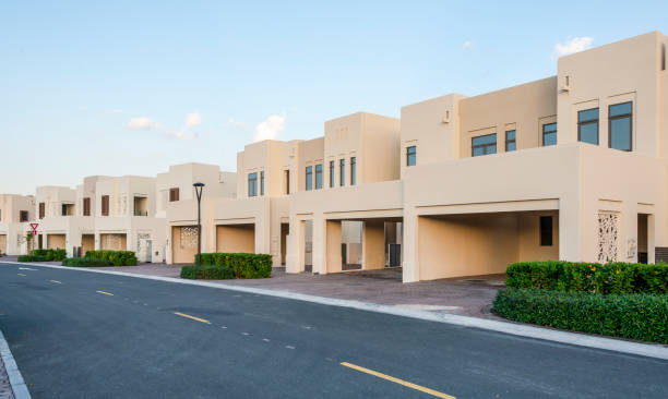 istock Townhouse villa gated compound luxury housing development. 1201722257