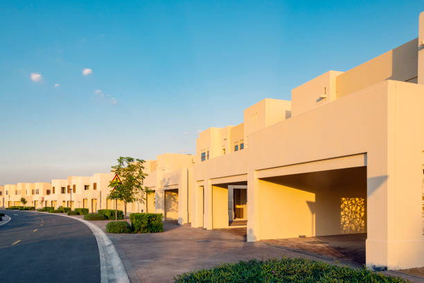 istock Townhouse villa gated compound luxury housing development. 1201722264
