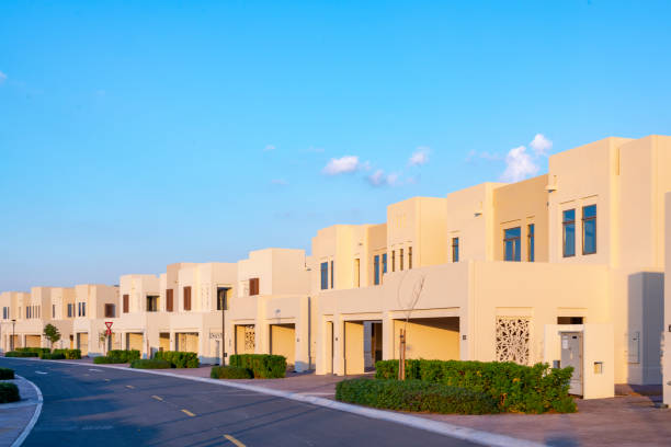 istock Townhouse villa gated compound luxury housing development. 1201722787