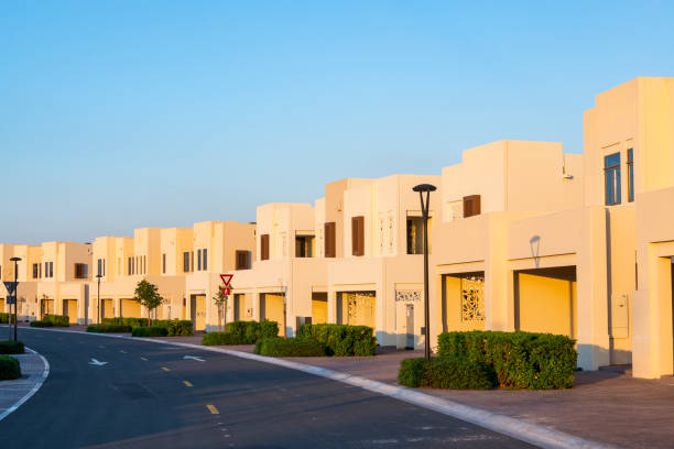 istock Townhouse villa gated compound luxury housing development. 1201722892