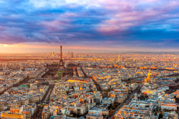 istock Paris, aerial view, France 1201724175