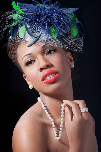 istock Beautiful woman wearing a retro style hat 120172686