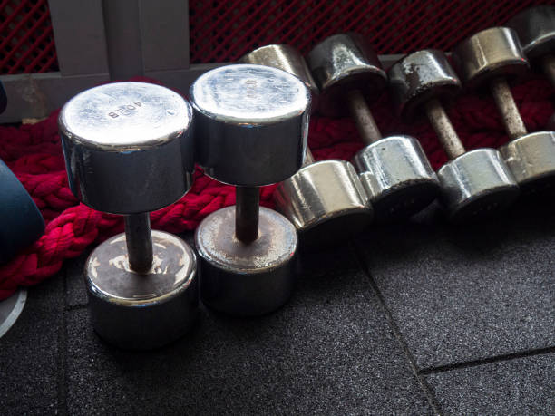istock Sports color Kettlebell dumbbells 1201727968