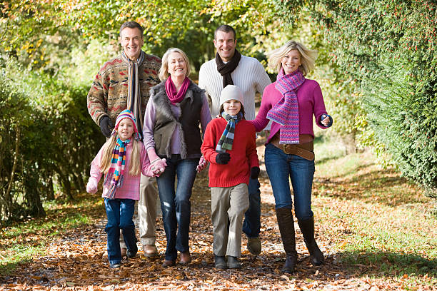 istock Multi-generation family on walk through woods 120172850