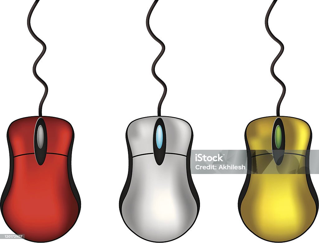 Mouse One Color Vector Computer Mouse In Different Colors Vector Illustration Stock ...