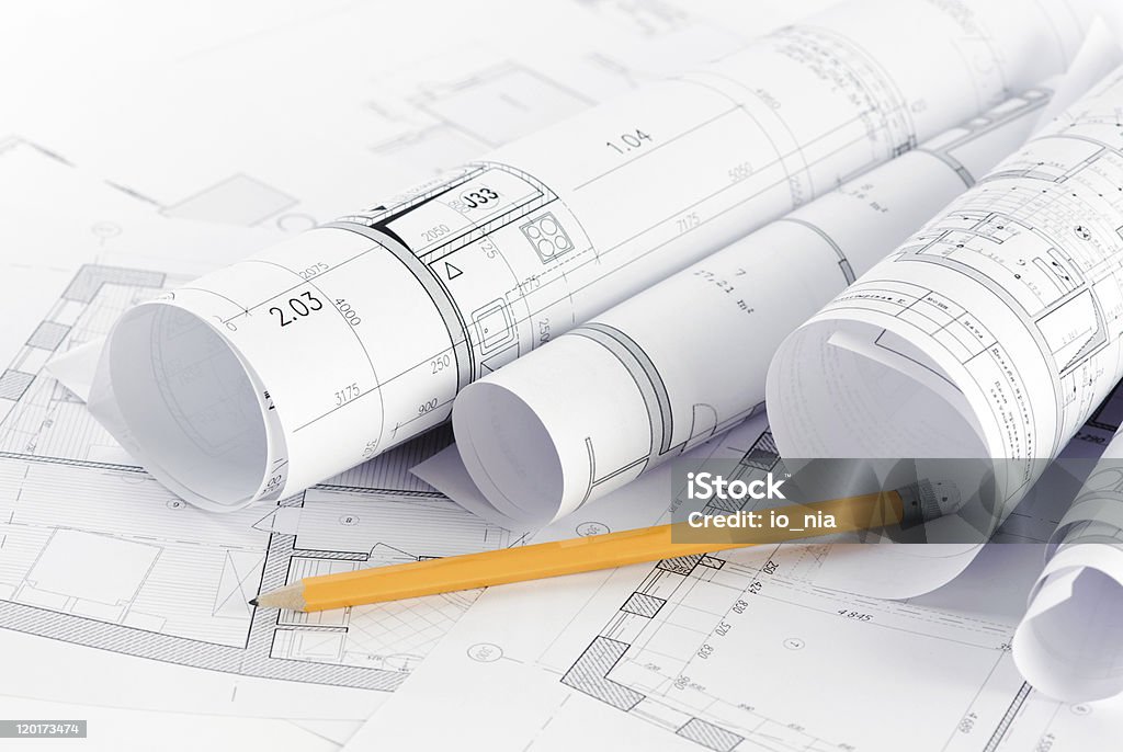 Parte del proyecto arquitectónico - Foto de stock de Ampliación de casa libre de derechos