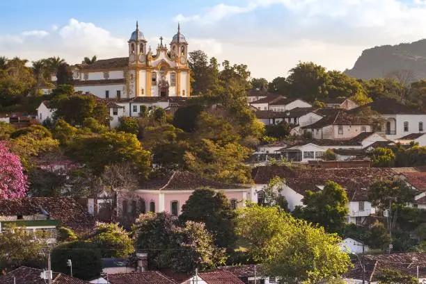 Partial view of the historic city of Tiradentes, Minas Gerais, Brazil. In the background the Mother Church.
