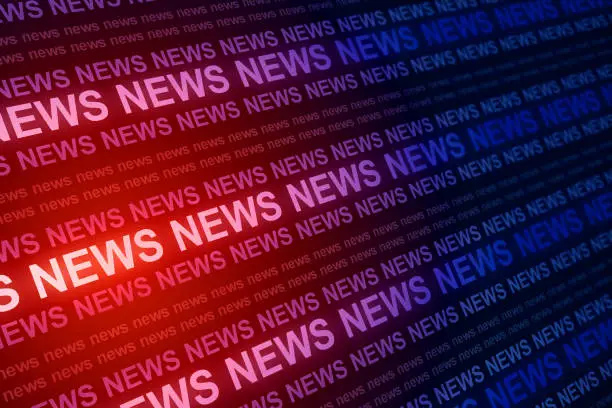 Creative red news header background. Information and breaking concept. 3D Rendering