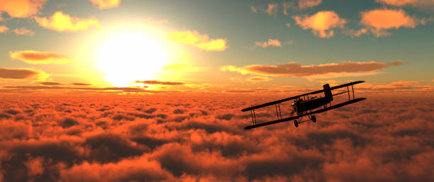 istock old airplane in the sky 1201737601