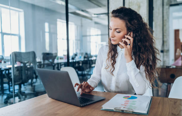 istock Businesswoman working in the office 1201749012