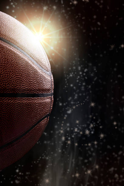 Basketball close-up on studio background