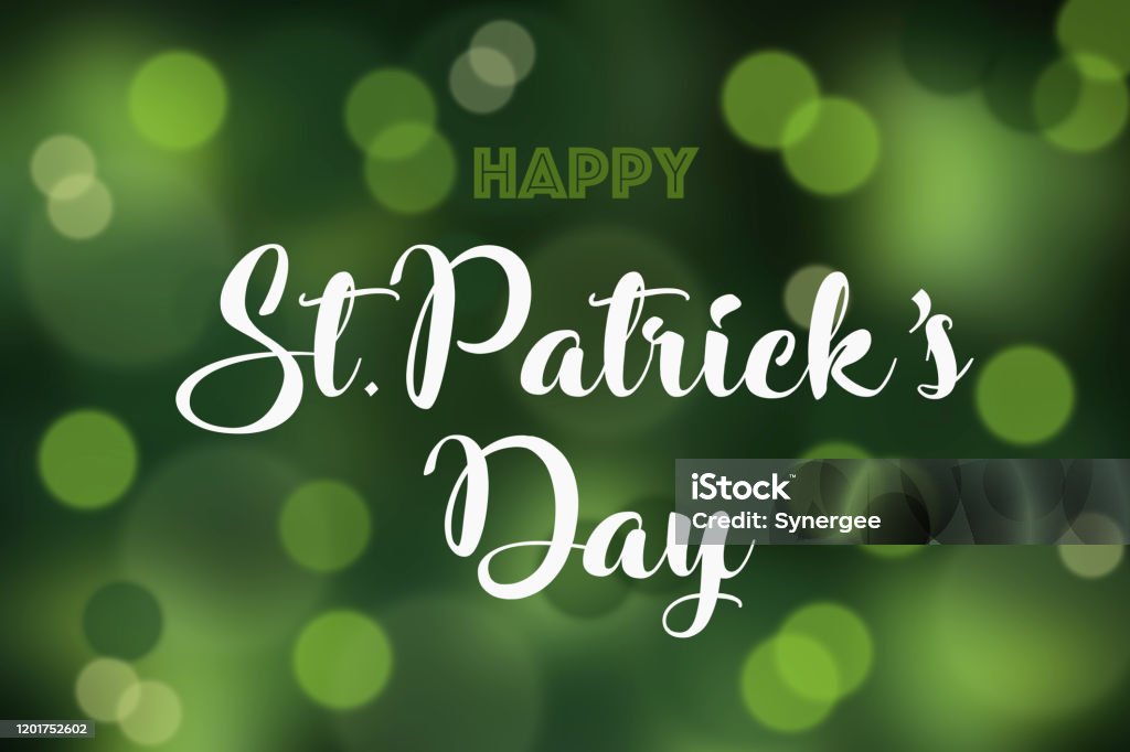 Happy St. Patrick's Day Happy St Patrick's day on a defocused bokeh background stock photo. St. Patrick's Day Stock Photo