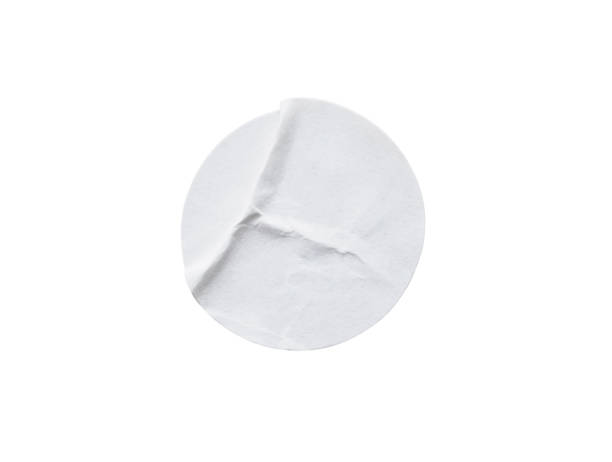 istock Blank white round paper sticker label isolated on white background with clipping path 1201755945