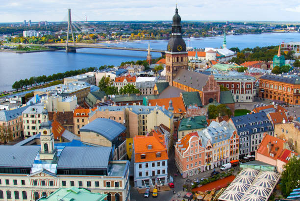 istock Panoramic view of Riga Old Town, Latvia 1201756601