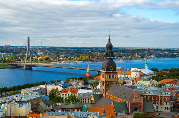 istock Panoramic view of Riga Old Town, Latvia 1201756605