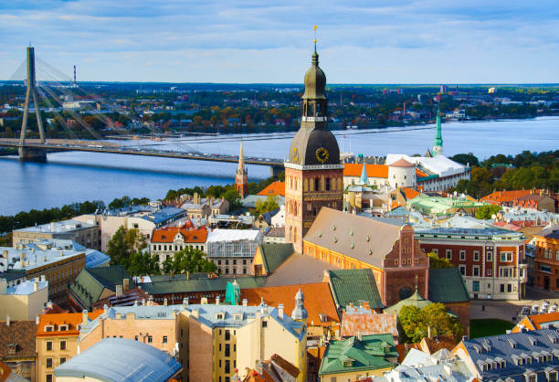 istock Panoramic view of Riga Old Town, Latvia 1201756606