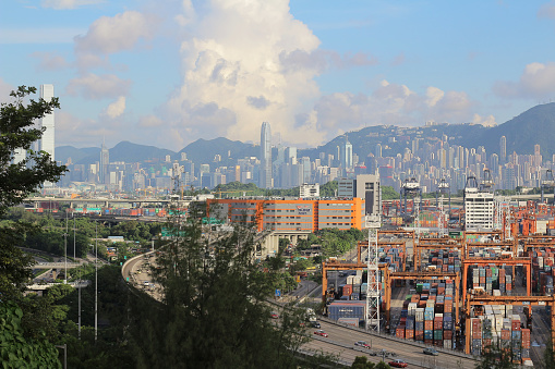 July 2014 view of Kwai Tsing Container Terminals in Hong Kong