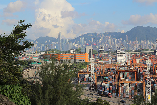 July 2014 view of Kwai Tsing Container Terminals in Hong Kong
