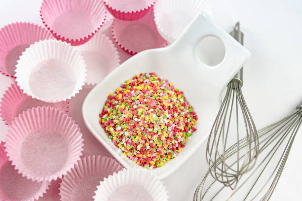 istock Decorative sugar stars in a bowl with whisk sticks for eggs 1201759075