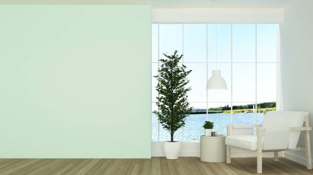 istock The Inerior Relax space in condominium - 3d rendering 1201775575