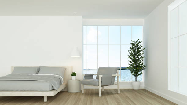 istock 3D Rendering corner interior bedroom space and view nature 1201775606