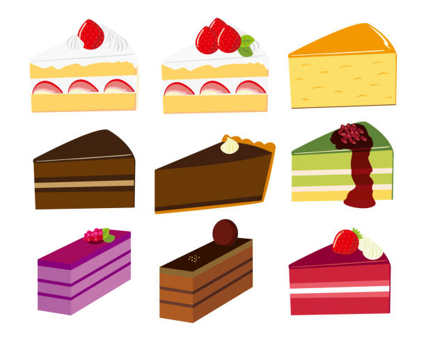 illustrations, cliparts, dessins animés et icônes de illustration de vecteur de gâteau. bonbons, desserts . shortcake. gâteau au chocolat - tea cake